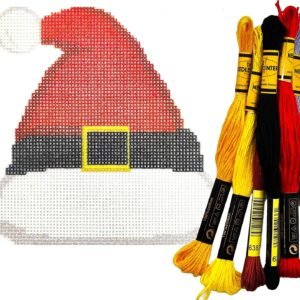 Cornerstone Christmas Hat 18CT Printed Needlepoint Starter Kit, 4 × 4 Inch