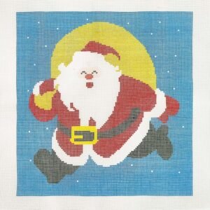 Cornerstone Santa Christmas Needlepoint Pillow Kit for Adults, 16 × 16 Inch