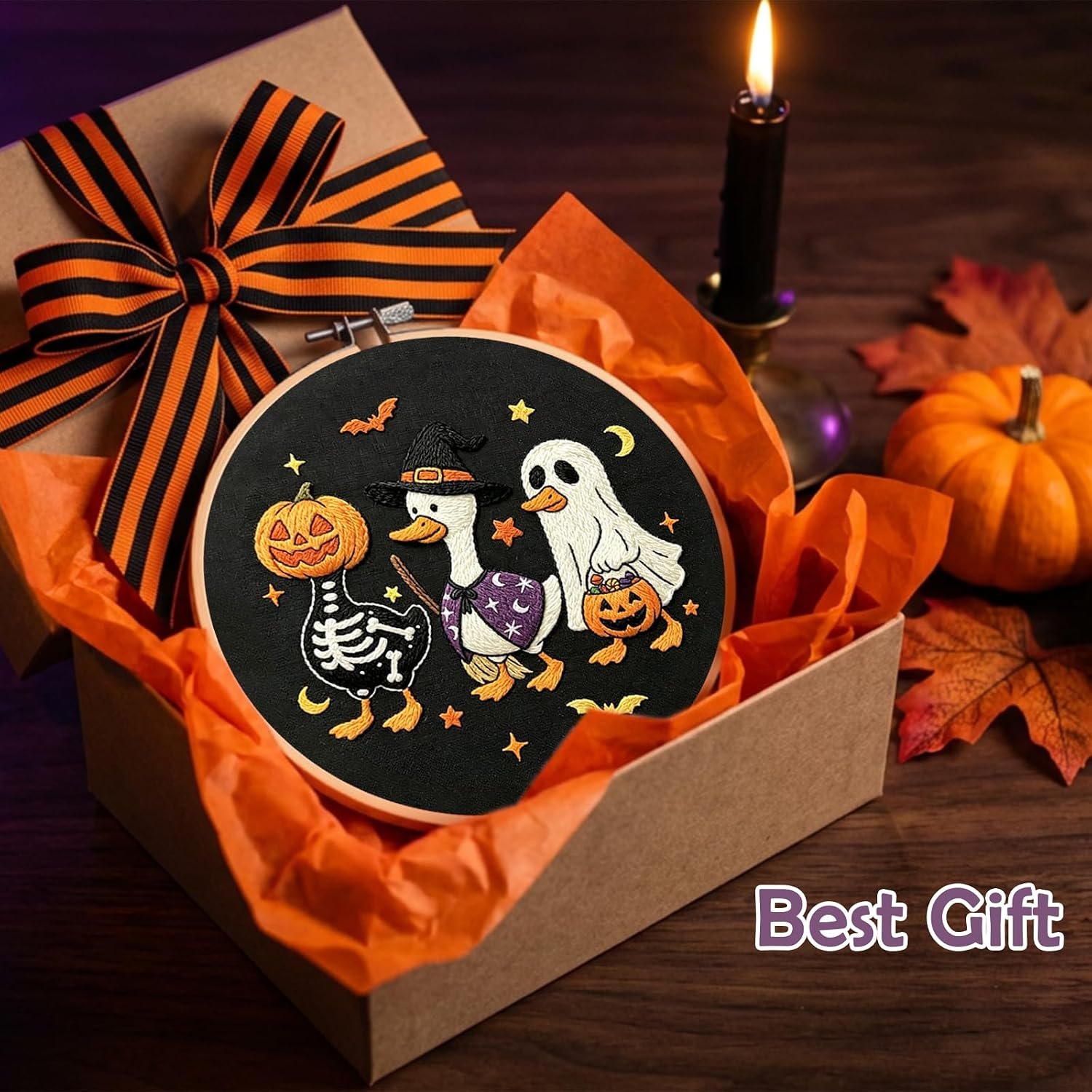 Cornerstone Halloween Needlepoint Embroidery Kit for Beginners and Adults – Image 4