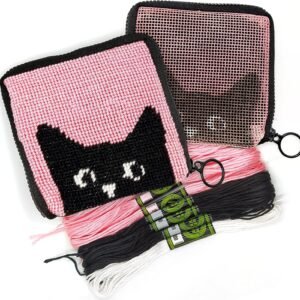 Cornerstone Kids Cat Wallet Cross Stitch Needlepoint Craft Kit