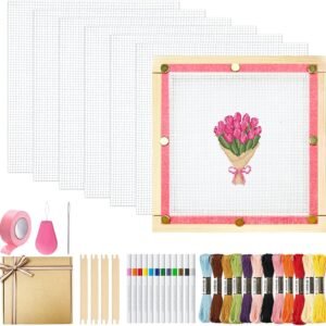 Cornerstone All-in-One Beginner Needlepoint Starter Kit with Essential Supplies