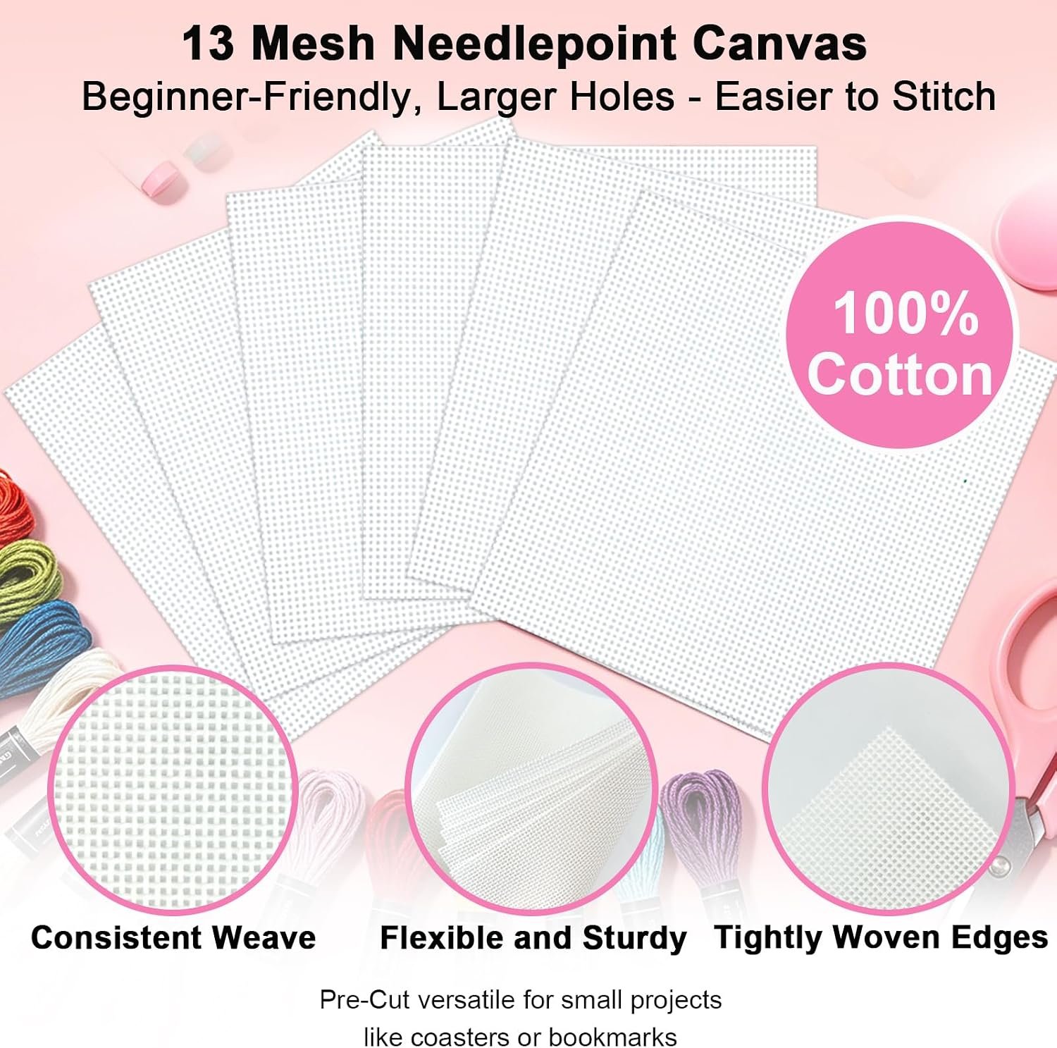 Cornerstone All-in-One Beginner Needlepoint Starter Kit with Essential Supplies – Image 2