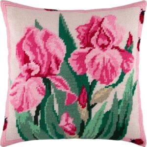 Cornerstone Printed Needlepoint Throw Pillow Kit, 16 × 16 Inch Tapestry Canvas