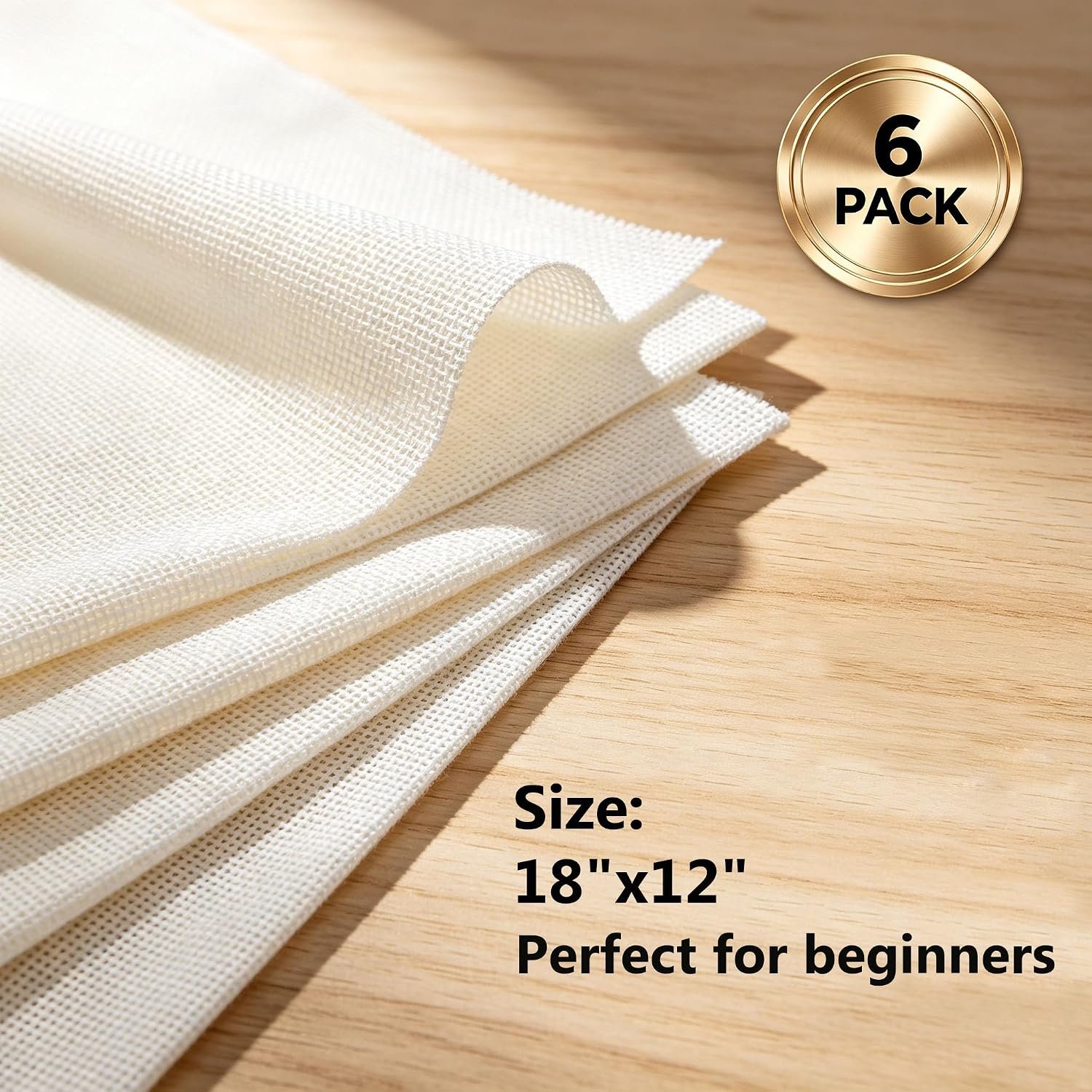 Cornerstone 6-Piece 18" x 12" 18-Mesh Needlepoint Canvas Set – Image 2