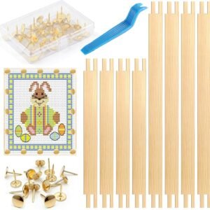 Cornerstone 2-Set Wooden Needlepoint Stretcher Bars with 40 Tacks in 2 Sizes