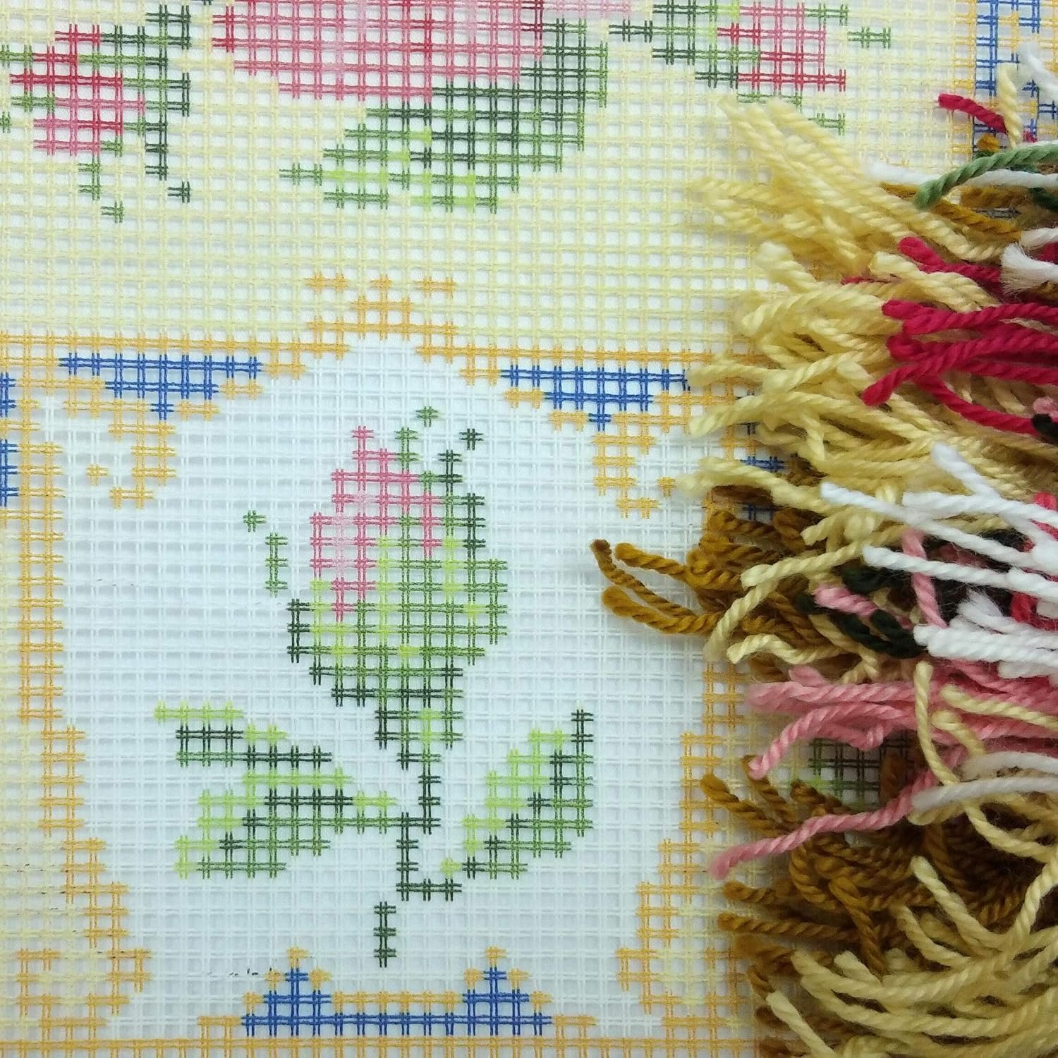 Cornerstone Roses Floral Needlepoint Kit for Adults and Beginners, 16 × 16 Inch – Image 2