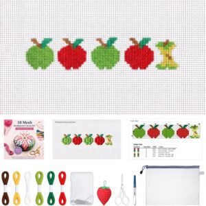 Cornerstone Apples 18 Mesh Needlepoint Canvas Kit for Beginners