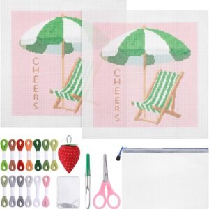 Cornerstone 26-Piece Palm Beach Chaise Needlepoint Starter Kit for Beginners and Adults