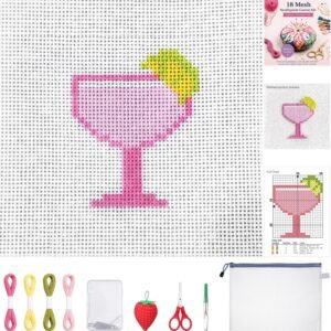 Cornerstone 13-Piece Margarita 18 Mesh Needlepoint Canvas Kit for Beginners