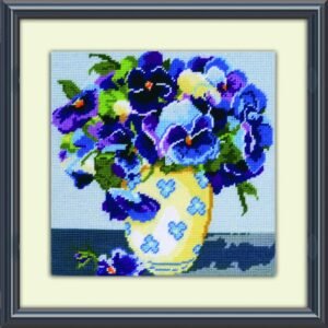 Cornerstone Pansies Floral Needlepoint Kit, 10 x 10 Inch